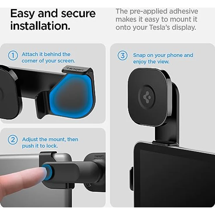 Spigen ITT90, Smartphone Halterung, OneTap Befestigung für MagSafe-iPhones, Schwarz – Bild 5