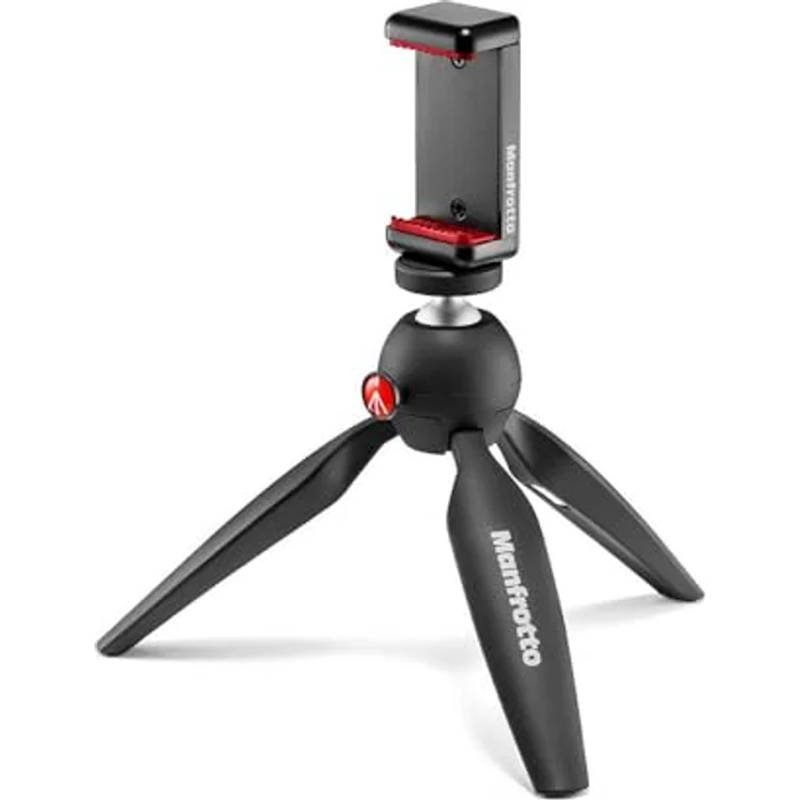 Manfrotto Pixi II Smart Kit, Mini-Stativ mit universeller Smartphone-Klemme, schwarz – Bild 1
