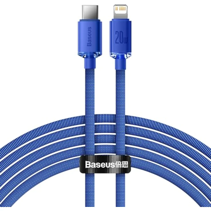 Baseus Crystal Shine Series USB-C auf Lightning Kabel, 20W Schnelllade- und Datenübertragungskabel, 2m, blau – Bild 1