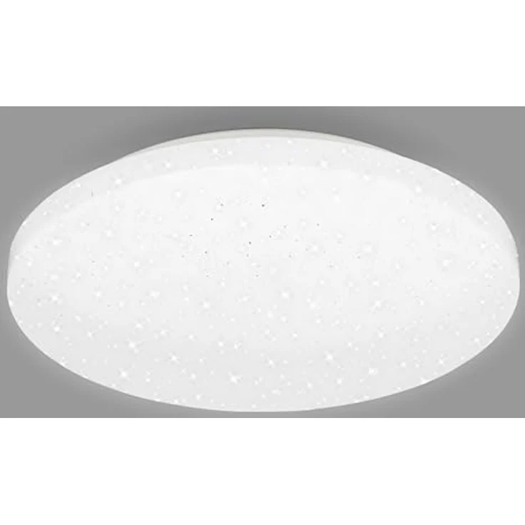 BRILONER LED Deckenlampe mit Sternendekor, LED Deckenleuchte Bad IP44, gelochtes Dekor, neutralweißes Licht, Ø275 mm, Weiß – Bild 1