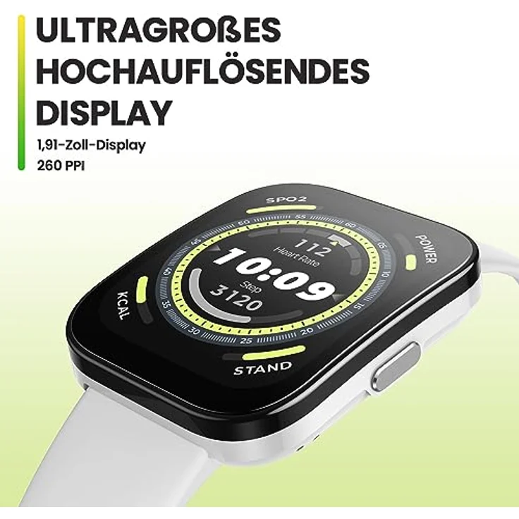 Amazfit Bip 5 Smartwatch mit Herzfrequenz, 1,91" Display mit 120 Sportmodi, Bluetooth-Anruf, GPS & 4 Satellitenpositionierungssysteme, Alexa, SpO2-Monitor, 10 Tage Akkulaufzeit für Damen Herren – Bild 2