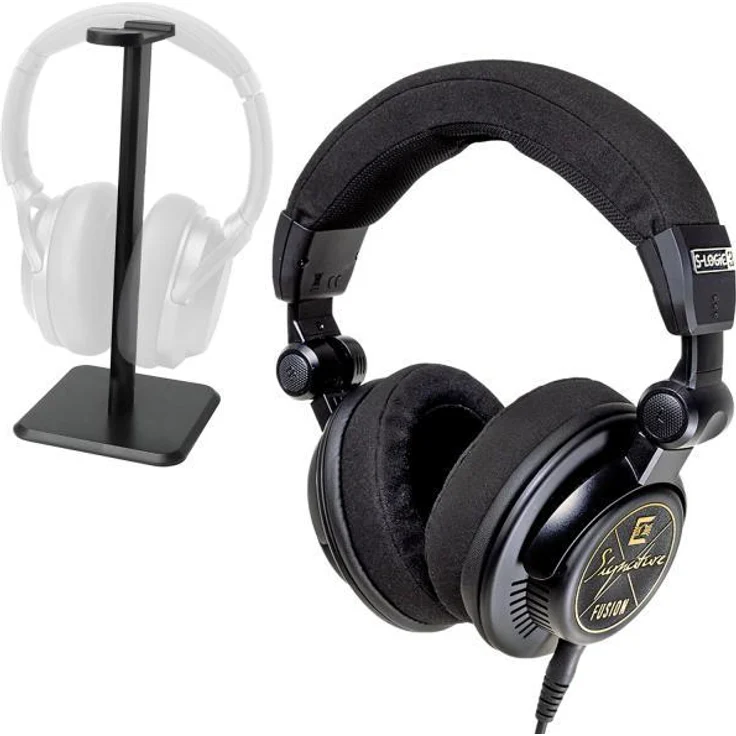 Ultrasone Signature Fusion OB, Kabelgebundene Kopfhörer mit Tisch-Stativ, halboffene Bauweise, Silber, Graphene-GSS-Membranen, S-Logic3 Technologie, inklusive Anschlusskabel und Transport-Etui