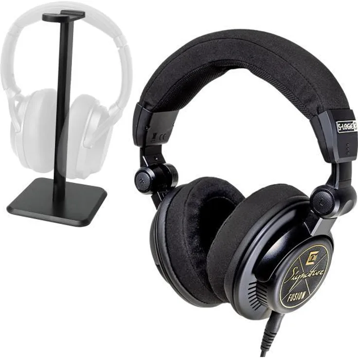 Ultrasone Signature Fusion OB, Kabelgebundene Kopfhörer mit Tisch-Stativ, halboffene Bauweise, Silber, Graphene-GSS-Membranen, S-Logic3 Technologie, inklusive Anschlusskabel und Transport-Etui