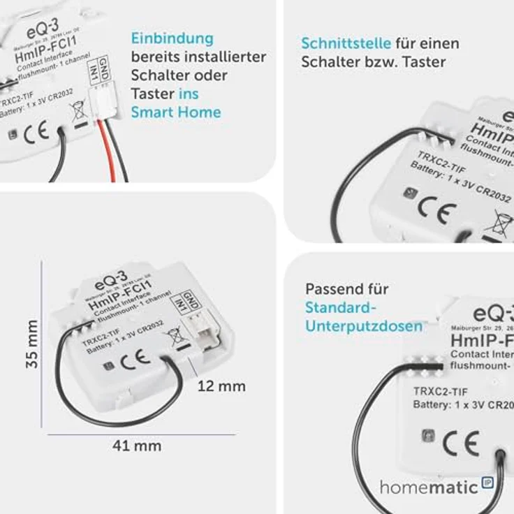 Homematic IP Kontakt-Schnittstelle Unterputz – 1-fach (HmIP-FCI1) – Bild 4