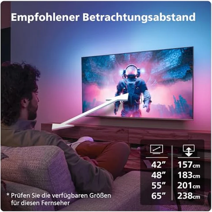 Philips Ambilight 55OLED809 4K OLED Smart TV - 55-Zoll Display mit P5 AI Perfect Picture, Ultra HD Google TV, Dolby Vision und Dolby Atmos Sound - Schwarz – Bild 3
