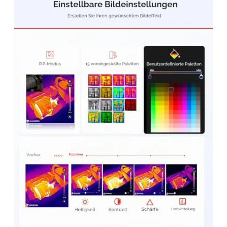 HIKMICRO Mini E Wärmebildkamera, -20 bis 400 °C, 96 x 96 Pixel, 25 Hz, kompakt für Hausinspektionen – Bild 7