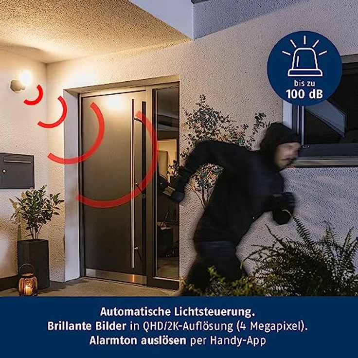 ABUS WLAN Licht Außen-Kamera (PPIC46520) – Smarte Überwachungskamera mit Außenleuchte, Personenerkennung, Tiererkennung, Autoerkennung, indiv. Push-Benachrichtigung, 2-Wege-Audio, Speicherkarte & App – Bild 3