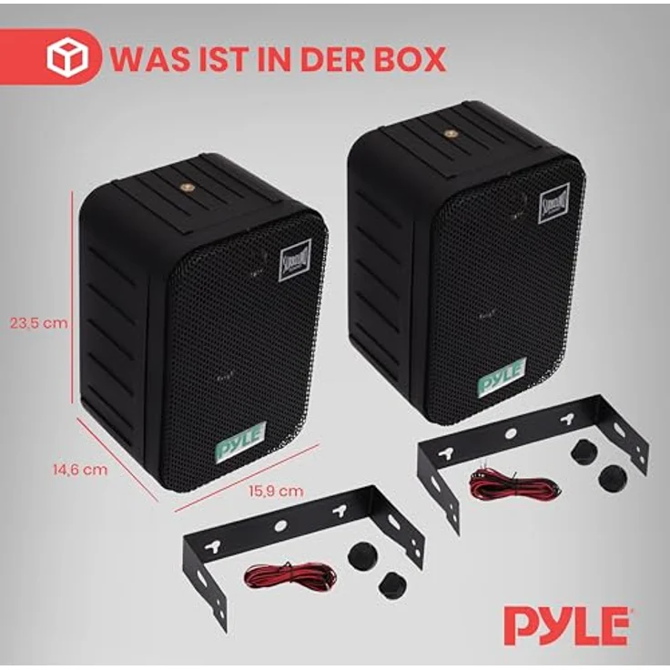 PYLE PDWR40B 5.25 Indoor/Outdoor Waterproof Speakers (Black Außenlautsprecher - 200 Watt - schwarz – Bild 9