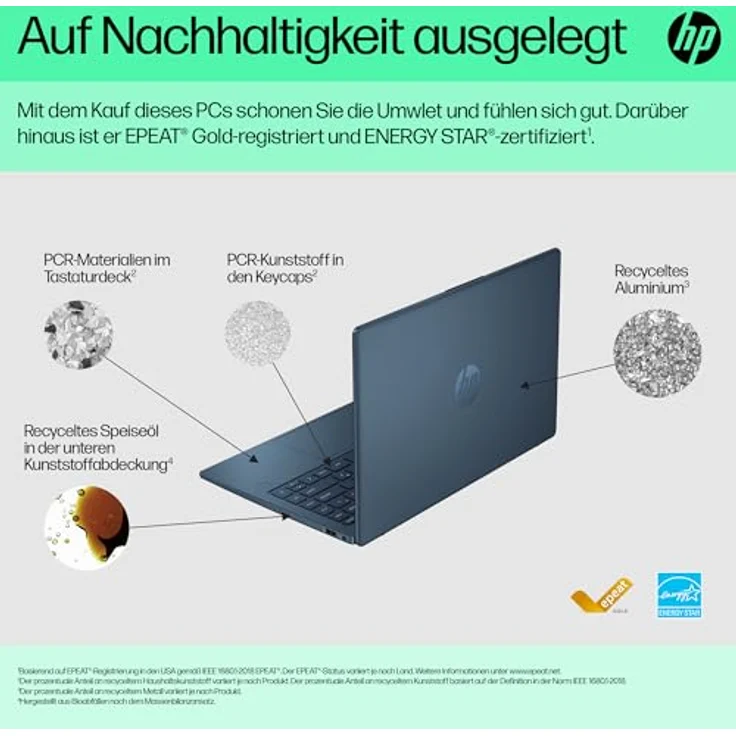 HP Laptop 14-ee0035ng | 14" FHD-Display | Intel Core i3-1315U | 8 GB DDR4 RAM | 512 GB SSD | Intel Iris Xᵉ-Grafikkarte | Windows 11 Home | Blau – Bild 4