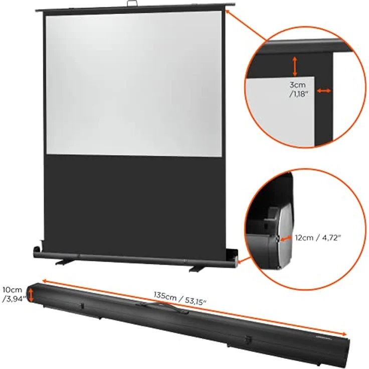 celexon Mobile Business- und Heimkino-Beamer-Leinwand Ultramobil Plus Professional tragbar mit Scherengelenk - 120 x 68 cm - 16:9 - Gain 1,2 – Bild 3