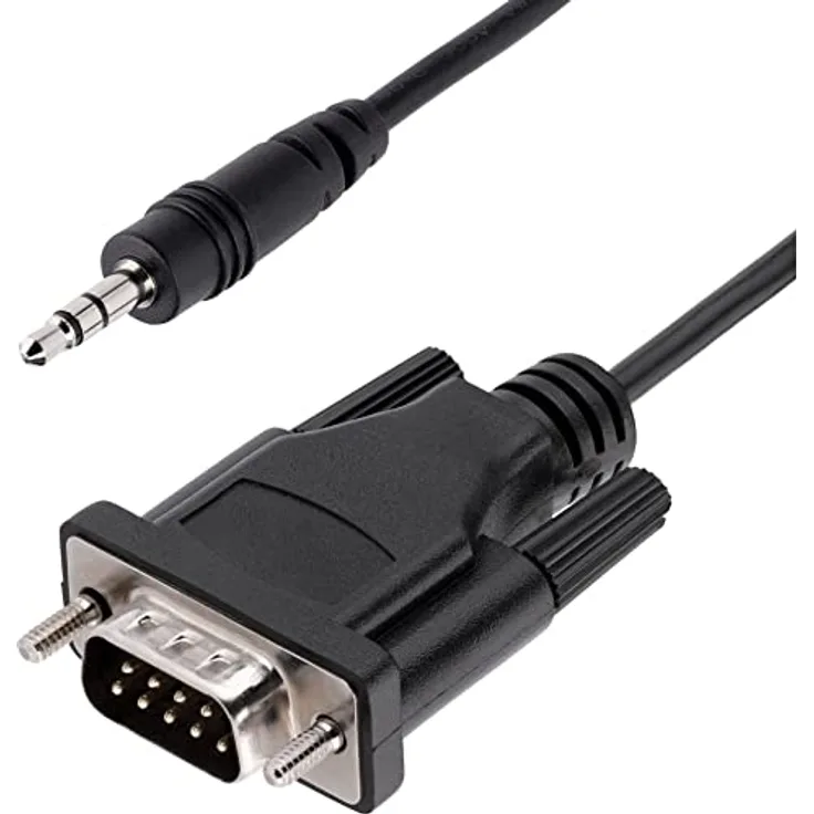 StarTech.com 1 m DB9 auf 3.5mm serielles Kabel, RS232 Adapter für Gerätekonfiguration, schwarz, langlebige Konstruktion, geeignet für TV, Projektoren und Digital Signage