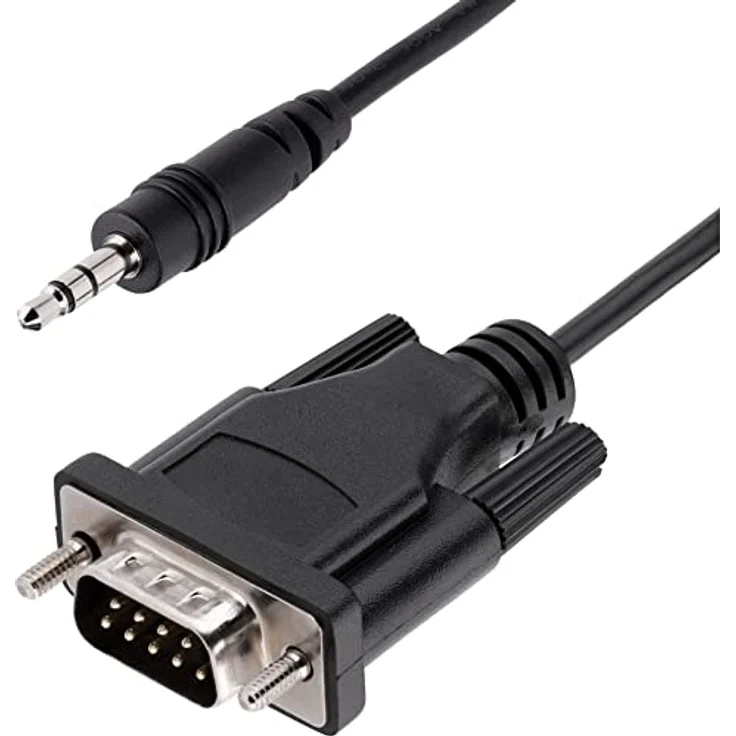 StarTech.com 1 m DB9 auf 3.5mm serielles Kabel, RS232 Adapter für Gerätekonfiguration, schwarz, langlebige Konstruktion, geeignet für TV, Projektoren und Digital Signage – Bild 1