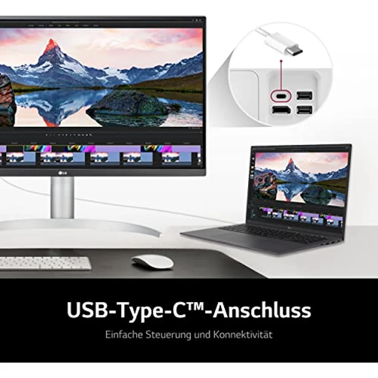 LG Electronics 27UP85NP-W 4K UHD 27'' (68cm), 3840 x 2160, 16:9, VESA DisplayHDR™ 400, AMD FreeSync™, IPS with DCI-P3 95%, 5ms GtG - Weiß & Schwarz - 27 Zoll Office-Monitor mit nahezu rahmenlosem Design, 4K-Auflösung, DisplayHDR 400, AMD FreeSync, und 95% DCI-P3 - Weiß & Schwarz – Bild 4