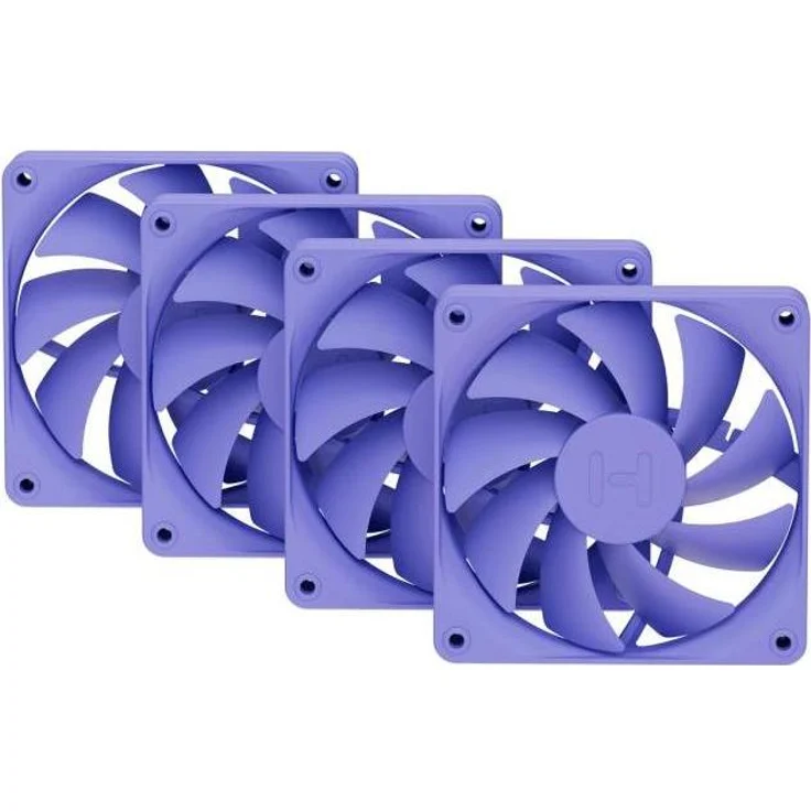 Hyte FA12 Gehäuselüfter, 120 mm, 4er-Pack, Hochleistungs-Luftstrom, Violett