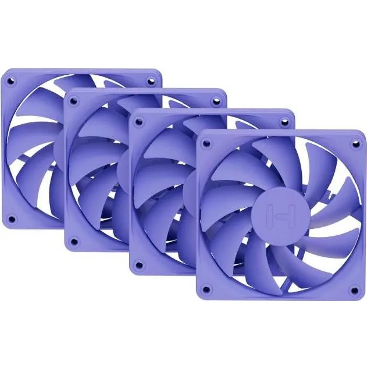Hyte FA12 Gehäuselüfter, 120 mm, 4er-Pack, Hochleistungs-Luftstrom, Violett