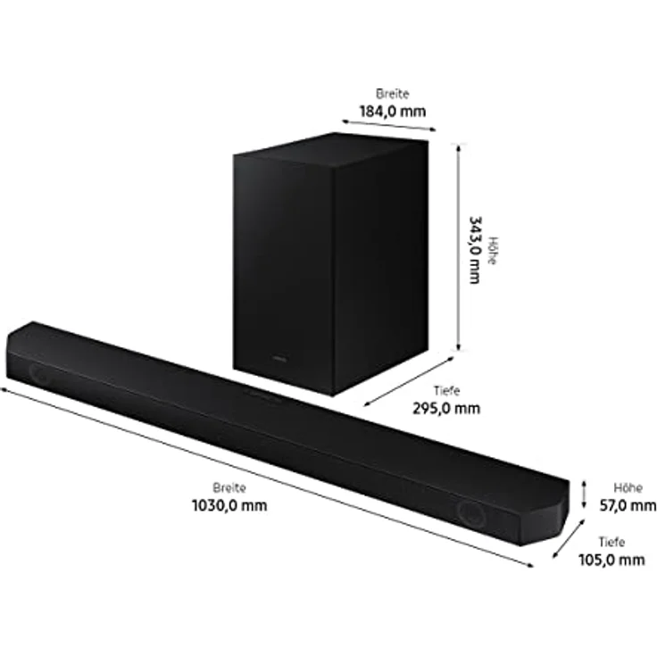 Samsung HW-Q64GC 3.1-Kanal Q-Soundbar mit Subwoofer, Dolby Atmos/DTS Virtual:X, Q-Symphony, Adaptive Sound Lite [2023] – Bild 3