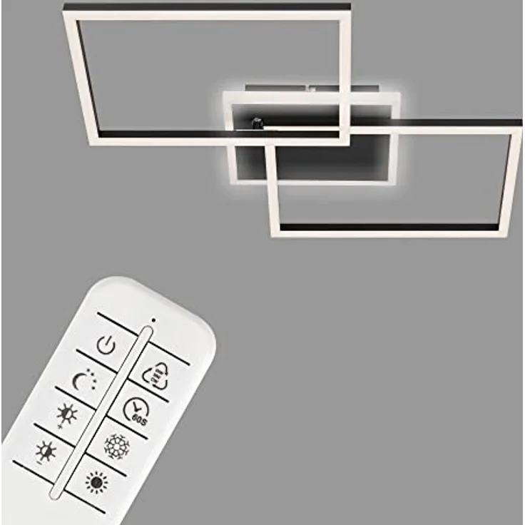 BRILONER Leuchten - LED Deckenleuchte dimmbar mit Fernbedienung und Nachtlichtfunktion, 40 W, Schwarz