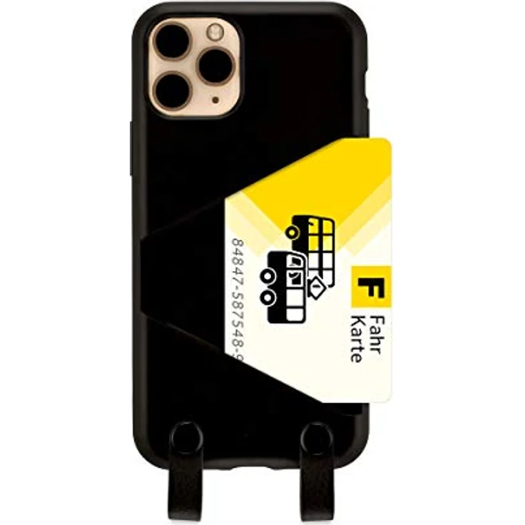 Artwizz Hangon Case für [iPhone 11 Pro] Schutzhülle für Halskette mit Riemen, Schlitz für Karten – Schutzhülle für das Tragen mit Gurt – Schwarz – Bild 8