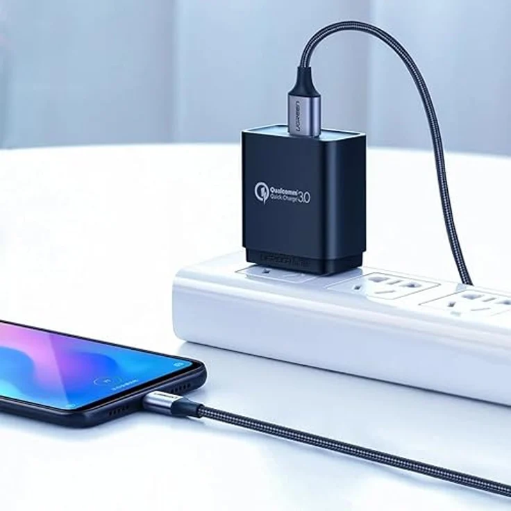 Ugreen USB-A auf USB-C Lade- und Datenkabel, 1,5m Grau, QC 3.0 Schnellladetechnologie, 3A, Modell US288 60127 – Bild 3