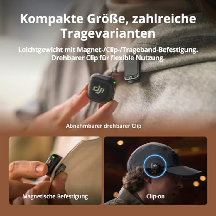DJI Mic 3, Drahtloses Mikrofon mit 2 Sendern + 1 Empfänger + Ladeschale, Adaptive Gain-Steuerung, 28 Std. Nutzung, ideal für iPhone/Kamera/Android Vlogs – Bild 4