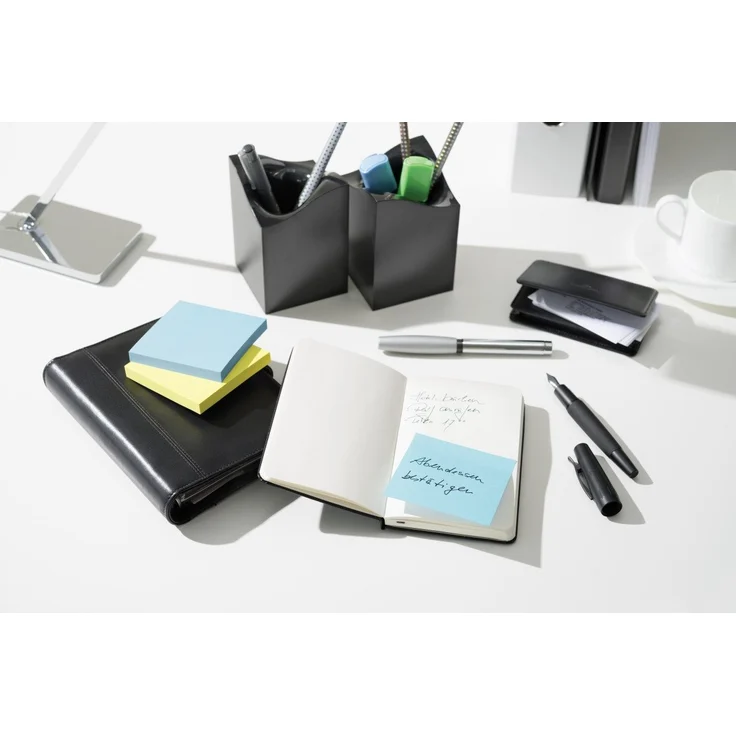 Post-it Notes Haftnotizblock Energetic 654-TFEN, 76x76mm, 6x100 Blätter, neongelb und paradiseblau