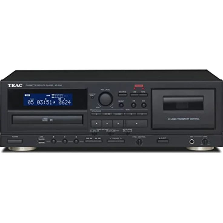 Teac AD-850(B) CD und Kassetten Player (Tapedeck, CD Musik-Spieler, mit Aufnahmefunktion für USB-Speicher, Karaoke-Funktion, Mikrofoneingang, CD-R-RW und MP3-Wiedergabe), Schwarz – Bild 2