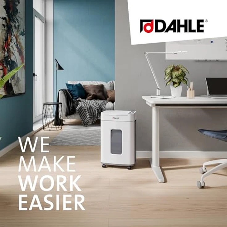 Dahle ShredMATIC 150, Aktenvernichter mit Partikelschnitt P-4, 4 x 12 mm, bis 150 Blatt, lichtgrau, 24-Liter-Schnittgutbehälter – Bild 8