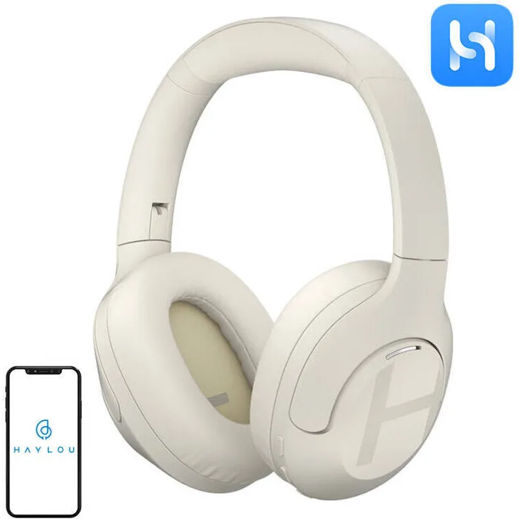 Haylou S35, Noise-Cancelling Kopfhörer mit hybrider ANC-Technologie, 40-mm-Dynamiktreiber, Bluetooth 5.2, weiß