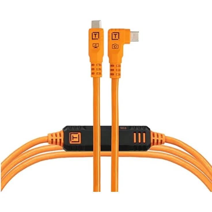 Tether Tools TetherPro USB-C Optima 10G rechts orange 4,6m - High Speed USB-Kabel für schnelle und zuverlässige Datenübertragung