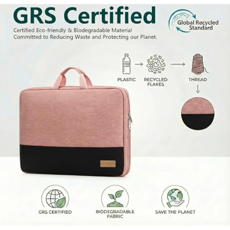 Bagasin Laptop Hülle Tasche, 15-16 Zoll Wasserdicht mit 4-lagigem Schutz, TSA Laptoptasche für MacBook, HP, Dell, Lenovo, Asus – Schwarz – Bild 4