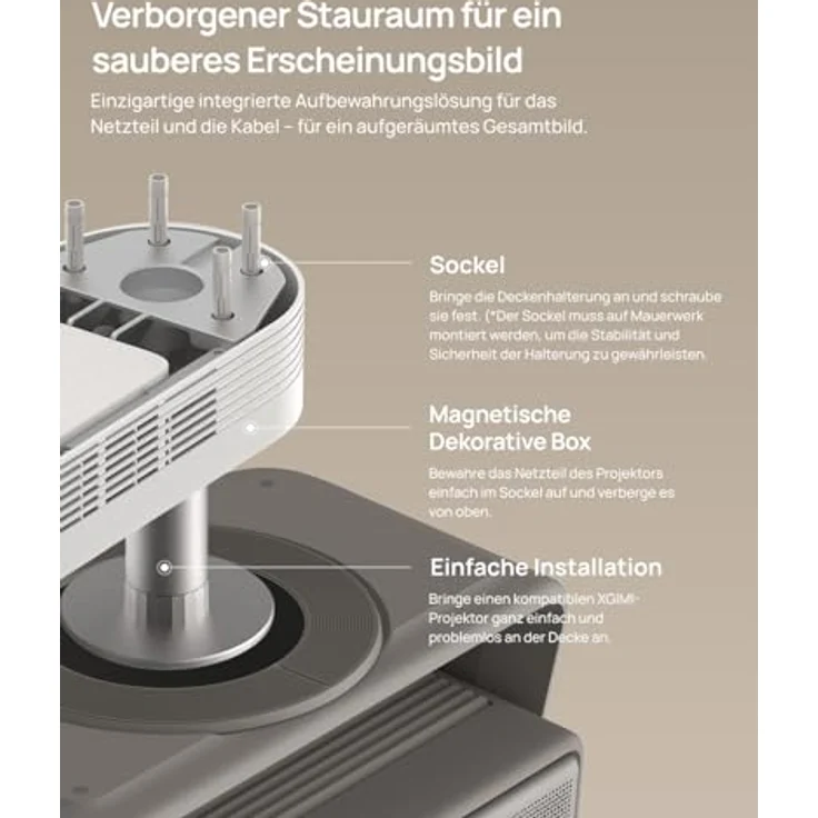 XGIMI Deckenhalterung für HORIZON 20 Serie, sichere Installation bis 10 kg, integriertes Kabelmanagement – Bild 3