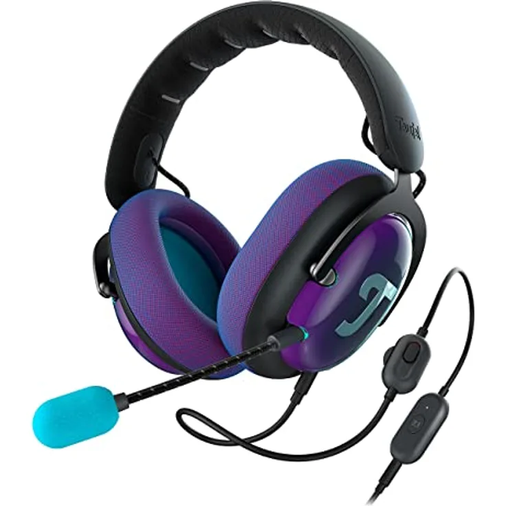 Teufel ZOLA Gaming Kopfhörer - HD-Headset mit innovativer Individualisierung DTS USB 7.1 Surround Sound - Schwarz Violett