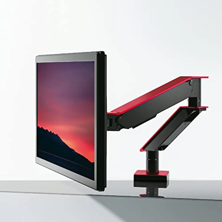NanoRS RS162 Gaming Monitorhalterung Halterung für Gaming-Monitor 17-35" Doppelarm Tischhalterung Höhenverstellbar Schwenkbar Neigbar Max. 8kg VESA 75x75 / 100x100 – Bild 2