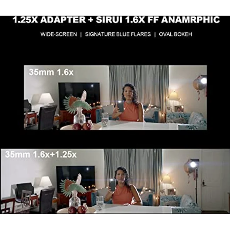 SIRUI T2.9 1.6X Vollformat E Mount Anamorphoten Set mit 1.25x Anamorphoten Adapter (35mm,100mm), Venus Set D-E, Kamera-Zubehör in Aluminium-Legierung, Cine Look mit 2x Squeeze – Bild 5