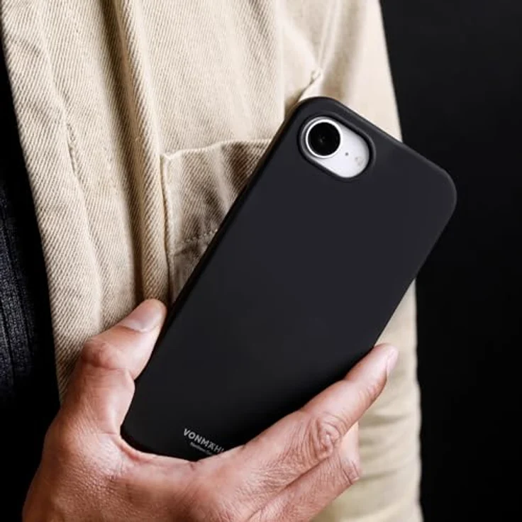 VONMÄHLEN Soft Silicone Case für iPhone 16e & MagSafe – Weiche Silikonhandyhülle aus 69% recycelten Materialien mit Mikrofaserfutter und Kamera-Displayschutz – Bild 3