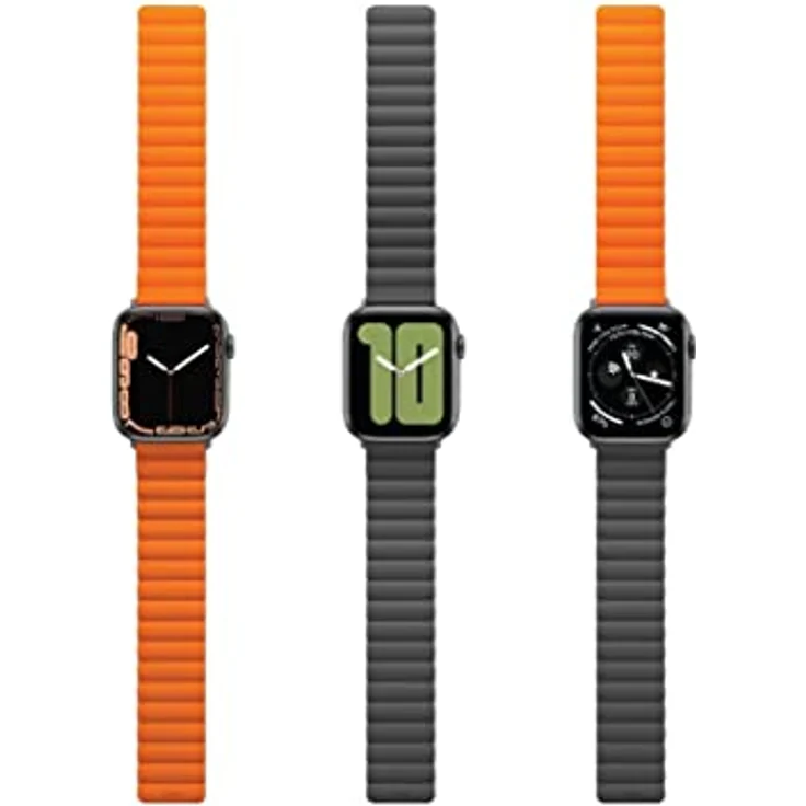 Uniq Revix Uhrenarmband für Apple Watch Series 1-8/SE/Ultra, Reversible Magnetic, Silikon, Orange, 42/44/45/49mm – Bild 5