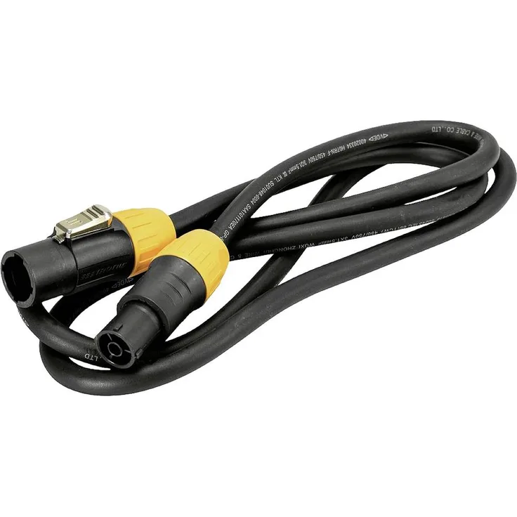 Eurolite IP T-Con XLR Verbindungskabel, 1.5m XLR-Stecker - XLR-Buchse, Schwarz/Orange
