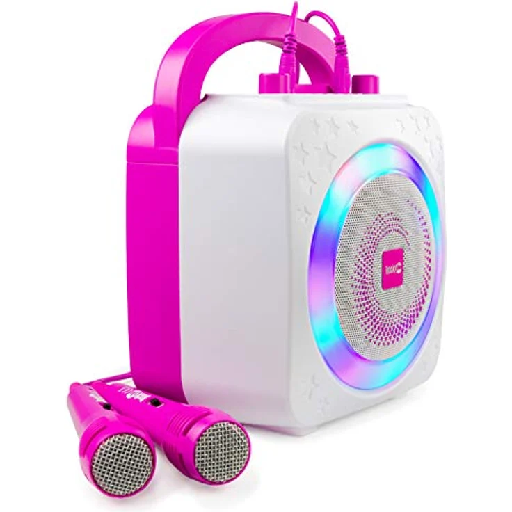 RockJam SP150-PK Bluetooth-Lautsprecher, 10 Watt RMS, mit zwei Mikrofonen und LED-Lichtern – Bild 3