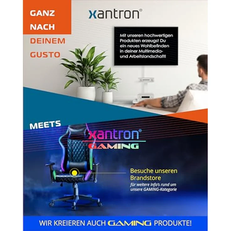 Xantron DEHA-800EXL-Roto, Elektrische motorisierte WiFi Deckenhalterung, klappbar und drehbar für TV Monitore 43 - 86", mattschwarz, VESA-kompatibel – Bild 7