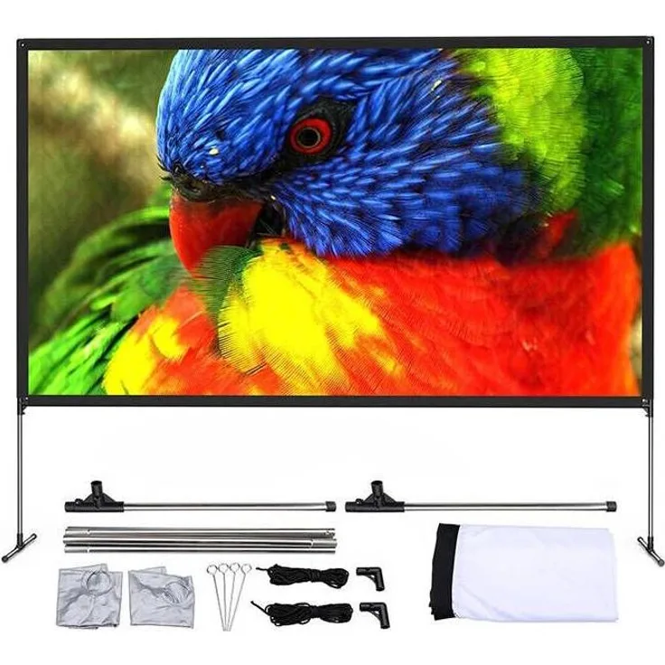 BlitzWolf BW-VS6, 80 Zoll 16:9 Beamer-Leinwand mit 4K Bildqualität, tragbar und schwarz