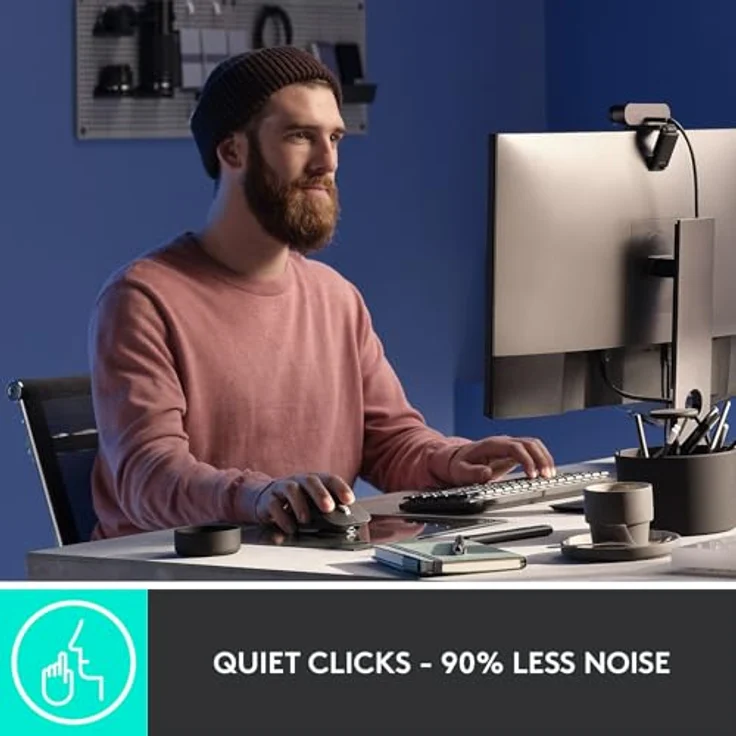 Logitech MX Master 3S (Kabellos), Maus, Grau mit 8K-Sensor und Logitech Flow-Technologie – Bild 3