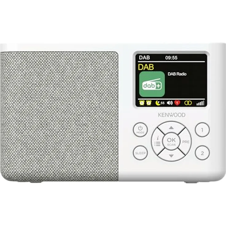 Kenwood CR-M33DAB-W - Tragbares DAB+ Radio mit Bluetooth, integriertem Li-Ion Akku & 6,1cm Farbdisplay, USB-C Ladeanschluss, Kopfhörer-Ausgang (Stereo), Weiß