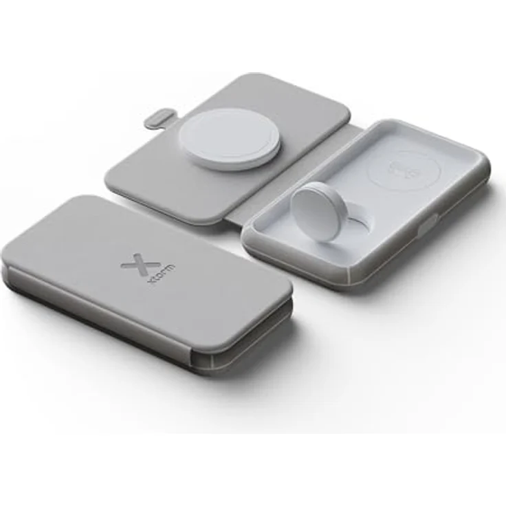 Xtorm 15W Faltbares Drahtloses Ladegerät, 3-in-1, Superschnelle drahtlose Lademöglichkeiten, Stilvolles Design, Grau – Bild 2