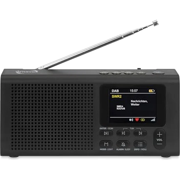 Dynavox DBT200 tragbares, digitales DAB+/UKW Radio, Wecker, BT, TFT-Display, Schwarz – Bild 1