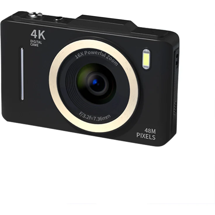 Lixada 4K-Digitalkamera mit 48 MP, 16-fach Digitalzoom, 2,8-Zoll-Bildschirm, Autofokus, Anti-Shake, Schwarz