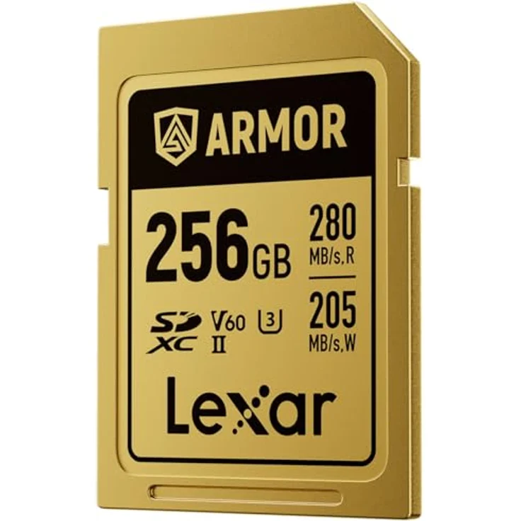 Lexar SDXC Pro Gold Series ARMOR UHS-II V60, 256 GB Speicherkarte mit Edelstahlkern, IP68 wasserdicht und stoßfest, Lesegeschwindigkeit bis zu 280 MB/s – Bild 2