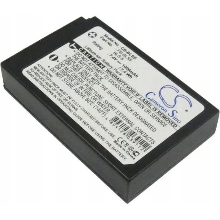 CAMERON SINO Ersatzakku CS-BLS5 für Olympus BLS-5 / OM-D E-M10, 7,4 Volt, 1000mAh Li-Ion Akku