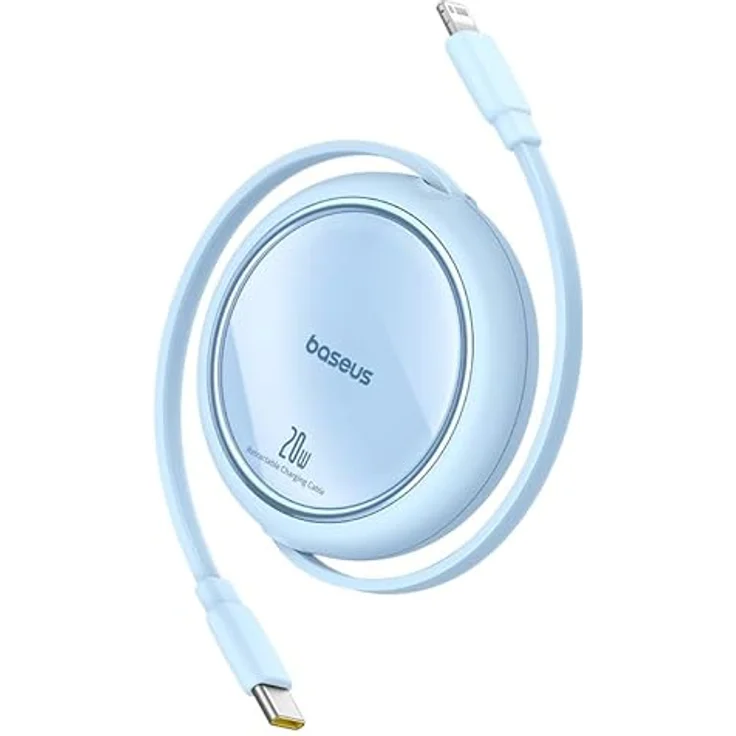 Baseus Free2Pull Aufrollbares USB-C/Lightning Kabel, 20W, 1m, Blau - Einziehbares Design, Hochgeschwindigkeits-Datenübertragung, Robuste Konstruktion – Bild 1