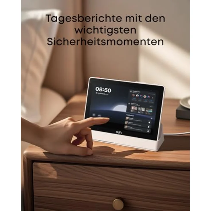 eufy Smart Display E10, Smart Home Hub mit 8 Zoll Bildschirm, Schwarz und Weiss, Live-Übertragung und Aktivitätsmeldung – Bild 4