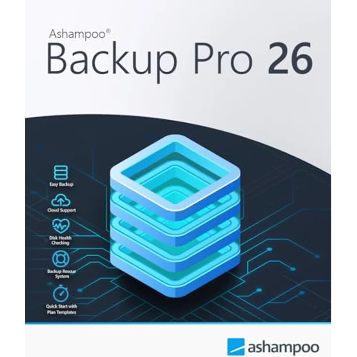 Ashampoo Backup Pro 26, Backup-Software zur Daten- und Systemwiederherstellung, 1 Gerät, 1 Benutzer, PC Aktivierungscode per Product Key Card, verbesserte Performance und Flexibilität, BitLocker-Unterstützung – Bild 1